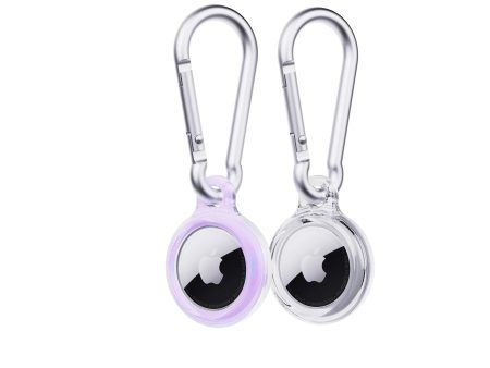 EvoPop - Apple AirTag Case Bundle (x2) - Holographic Purple and Clear Online