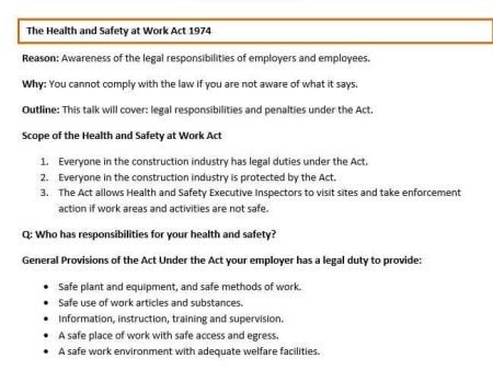 The Health and Safety at Work Act 1974 Template Online Hot Sale