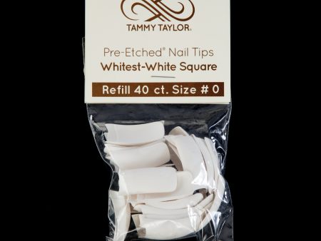 (Pre-Etched) Whitest White Square Tips *Refill Package* on Sale