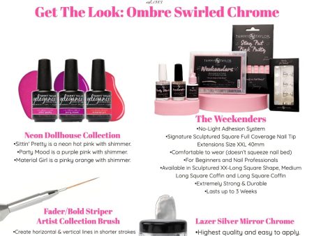 Ombre Swirled Chrome Nail Bundle Supply