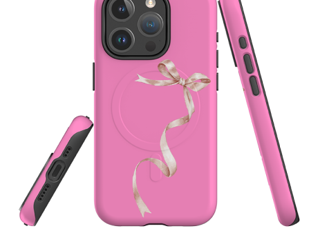 iPhone MagSafe Tough Case -  Wiggly Ribbons Light Pink Cheap