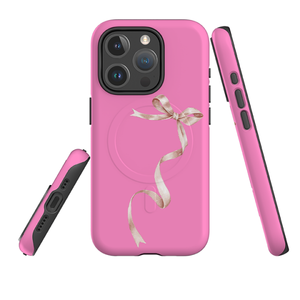 iPhone MagSafe Tough Case -  Wiggly Ribbons Light Pink Cheap