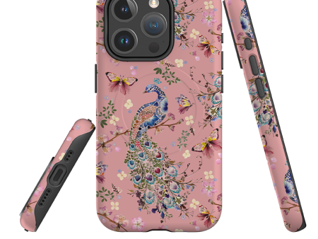 iPhone MagSafe Tough Case -  Peacock and Cherry Blossoms Lupine By Helen Ahpornsiri Online Hot Sale