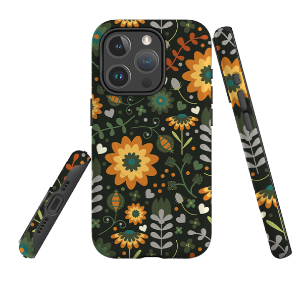 iPhone MagSafe Tough Case -  Dark Floral By Suzy Taylor Fashion