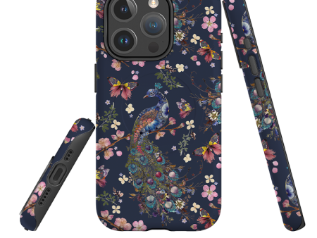 iPhone MagSafe Tough Case -  Peacock and Cherry Blossoms Iris By Helen Ahpornsiri For Sale