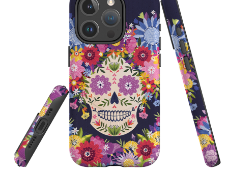 iPhone MagSafe Tough Case -  Sugar Skull Blue By Ali Brookes Fashion