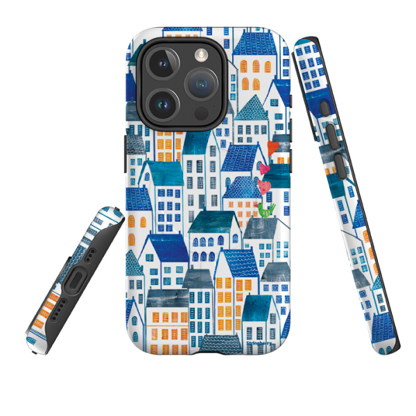 iPhone MagSafe Tough Case - Blue Rooftop Houses By Tracey English Cheap