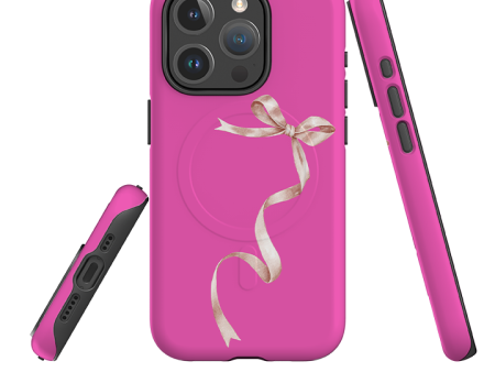 iPhone MagSafe Tough Case -  Wiggly Ribbons Pink Fashion