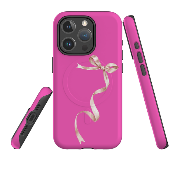 iPhone MagSafe Tough Case -  Wiggly Ribbons Pink Fashion