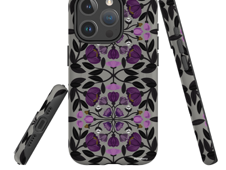 iPhone MagSafe Tough Case -  Purple Flower Skull I By Nina Pace Supply