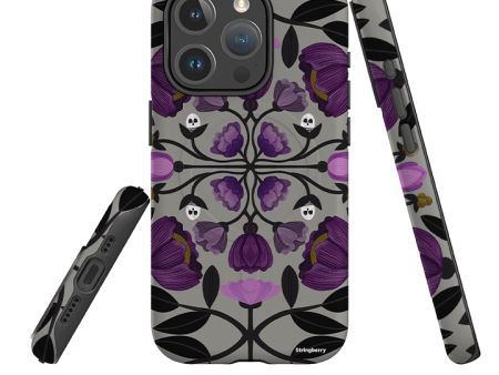 iPhone MagSafe Tough Case -  Purple Flower Skull III By Nina Pace For Discount