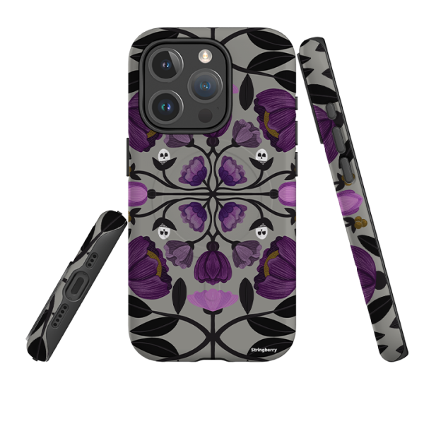 iPhone MagSafe Tough Case -  Purple Flower Skull III By Nina Pace For Discount