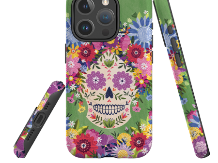 iPhone MagSafe Tough Case -  Sugar Skull Green By Ali Brookes For Cheap