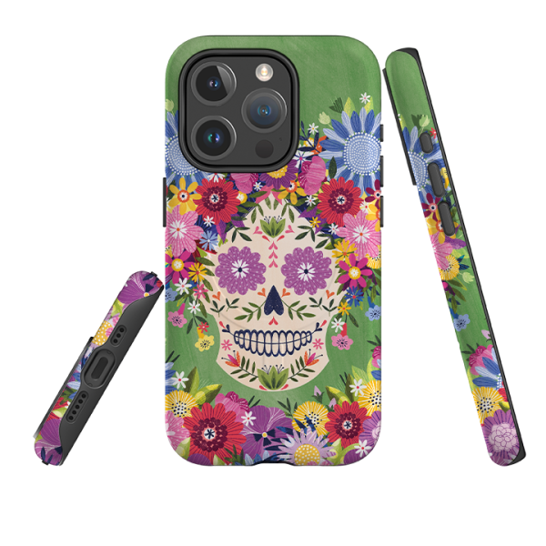 iPhone MagSafe Tough Case -  Sugar Skull Green By Ali Brookes For Cheap