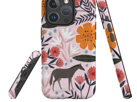 iPhone MagSafe Tough Case -  Pink Horse Floral By Lee Foster Wilson Online Sale