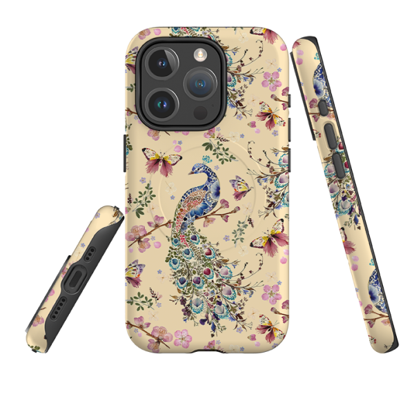 iPhone MagSafe Tough Case -  Peacock and Cherry Blossoms Lily By Helen Ahpornsiri For Discount