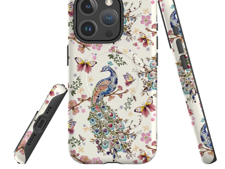 iPhone MagSafe Tough Case -  Peacock and Cherry Blossoms By Helen Ahpornsiri Online Hot Sale