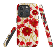 iPhone MagSafe Tough Case -  Red Floral By Nina Pace Fashion