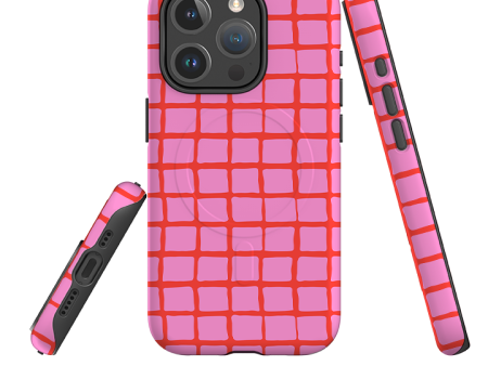 iPhone MagSafe Tough Case -  Pink Tiles Hot on Sale