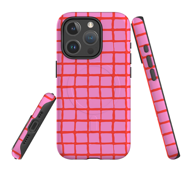 iPhone MagSafe Tough Case -  Pink Tiles Hot on Sale