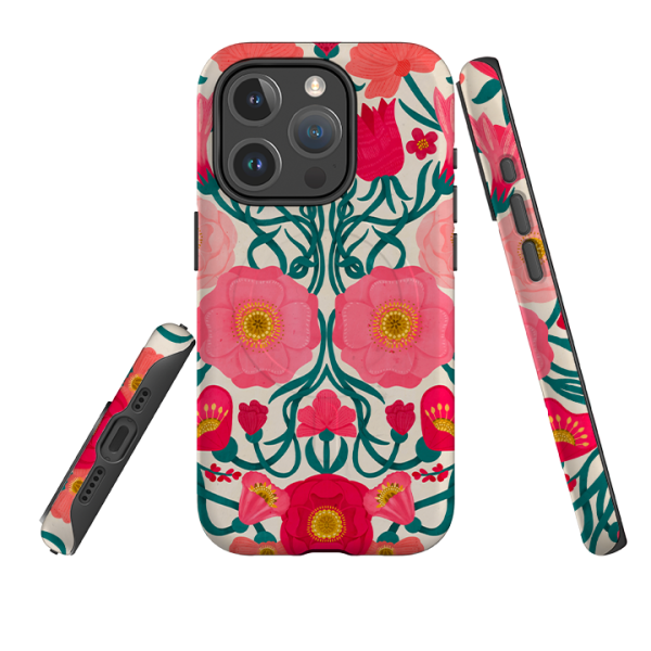 iPhone MagSafe Tough Case -  Cream Flora By Nina Pace Fashion