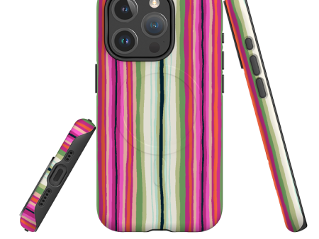 iPhone MagSafe Tough Case -  Atelier Stripe Windflower By Sarah Campbell Online now