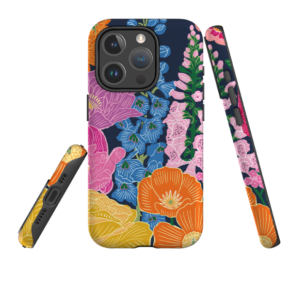 iPhone MagSafe Tough Case -  Flower Garden Navy By Kate Heiss on Sale