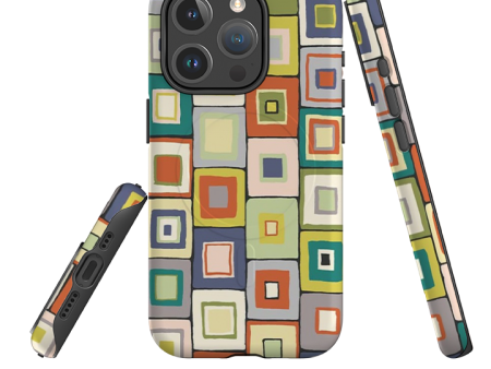 iPhone MagSafe Tough Case -  Atelier Blanket Squares Urbane By Sarah Campbell Fashion