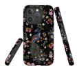 iPhone MagSafe Tough Case -  Peacock and Cherry Blossoms Dark By Helen Ahpornsiri Fashion