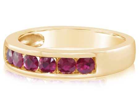 14K Yellow Gold Ruby Ring Fashion